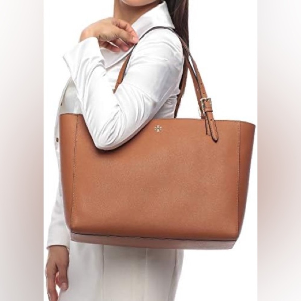 Tory Burch Large Saffiano Leather York Tote in Cognac - Picture 3 of 11